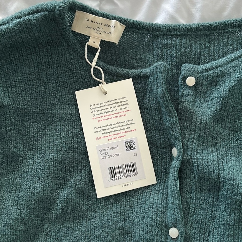 Sezane Gaspard Cardigan - Sage